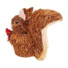 Esquilo De Palha De Natal Enfeite Decorativo Pendente 12 Cm Com Gravata