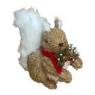 Esquilo Decorativo c/ Cachecol Vermelho - 25cm