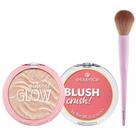Essence Iluminador + Blush + Pincel para Blush e Iluminador Kit Presenteável