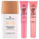 Essence Kit - Bronzer Líquido Dourado + Blush Líquido Dusty Rose + Iluminador Líquido Rose and Shine