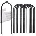 Estaca para viento de trampolín LONSOUR en forma de U de acero 25x8 cm negra