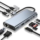 estação de acoplamento hub usb 3.0 adaptador 4k hdmi compatível rj45 sd/tf vga pc estação de acoplamento hub usb 3.0 adaptador 4k hdmi compatível rj45 sd/tf vga pc