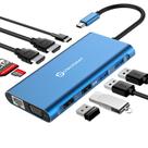 Estação de ancoragem UtechSmart 11 em 1, monitores triplos, USB-C, azul