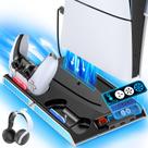 Estação de resfriamento KDD PS5 Slim/PS5 com estação de carregamento duplo e ventilador de resfriamento automático com controle de temperatura e luzes, base de suporte PS5 com 4 velocidades de ventilador, docking station de acessórios PS5 para conjuntos de skins PlayStation 5 Estação de resfriamento KDD PS5 Slim/PS5 com estação de carregamento duplo e ventilador de resfriamento automático com controle de temperatura e luzes, base de suporte PS5 com 4 velocidades de ventilador, docking station de acessórios PS5 para conjuntos de skins PlayStation 5