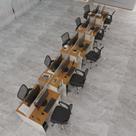 Estação De Trabalho 10 Lugares Tech Office 10 Mesas 8 Armári - Off White E Cedro Off White E Cedro