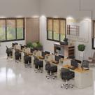 Estação de Trabalho 12 Lugares Office Smart 12 Mesas 10 Armários 1 Aparador