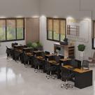 Estação de Trabalho 12 Lugares Office Smart 12 Mesas 10 Armários 1 Aparador