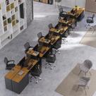Estação De Trabalho 12 Lugares Office Tech 12 Mesas 10 Armár - Preto E Cedro Preto E Cedro