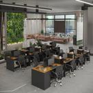Estação de Trabalho 16 Lugares Office Smart 16 Mesas 12 Armários 1 Aparador