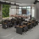 Estação de Trabalho 16 Lugares Smart Office 16 Mesas 12 Armários Livreiro