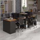 Estação de Trabalho 4 Lugares Office Smart 4 Mesas 2 Armários 1 Aparador