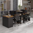 Estação De Trabalho 4 Lugares Office Tech 4 Mesas 2 Armários - Preto E Cedro Preto E Cedro Estação De Trabalho 4 Lugares Office Tech 4 Mesas 2 Armários - Preto E Cedro Preto E Cedro