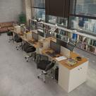Estação de Trabalho 8 Lugares Smart Office 8 Mesas 6 Armários 1 Aparador