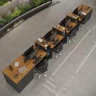 Estação De Trabalho 8 Lugares Tech Office 8 Mesas 6 Armários - Preto E Cedro Preto E Cedro