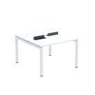 Estação de Trabalho Mesa Plataforma Escritório Dupla para 2 Pessoas com Caixa de Tomada PDC