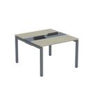 Estação de Trabalho Mesa Plataforma Escritório Dupla para 2 Pessoas com Caixa de Tomada PDC