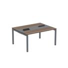 Estação de Trabalho Mesa Plataforma Escritório Dupla para 2 Pessoas com Caixa de Tomada PDC