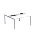 Estação de Trabalho Mesa Plataforma Escritório Dupla para 2 Pessoas com Caixa de Tomada PDC