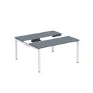 Estação de Trabalho Mesa Plataforma Escritório Dupla para 2 Pessoas com Caixa de Tomada PDC