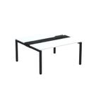 Estação de Trabalho Mesa Plataforma Escritório Dupla para 2 Pessoas com Caixa de Tomada PDC