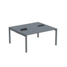 Estação de Trabalho Mesa Plataforma Escritório Dupla para 2 Pessoas com Caixa de Tomada PDC