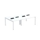 Estação de Trabalho Mesa Plataforma Escritório Dupla para 4 Pessoas com Caixa de Tomada PDC