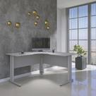 Estação de Trabalho Mesa Plataforma Escritório em L com Passa Fio Maxxi