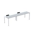 Estação de Trabalho Mesa Plataforma Escritório para 2 Pessoas com Caixa de Tomada Psc Cinza/Branco Estação de Trabalho Mesa Plataforma Escritório para 2 Pessoas com Caixa de Tomada Psc Cinza/Branco