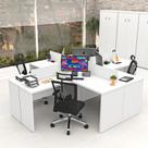 Estação De Trabalho Mesas Em L 4 Lugares 120x60 Netmobil
