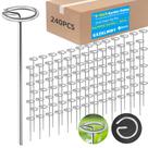 Estacas de Anclaje GXZKLMMY 15 cm com Topo Circular Galvanizadas 240 unidades Estacas de Anclaje GXZKLMMY 15 cm com Topo Circular Galvanizadas 240 unidades