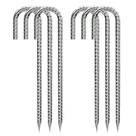 Estacas de jardim QNLONG J-Hook Rebar 30 cm galvanizado 6 unidades