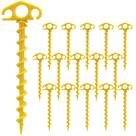 Estacas de tenda COBARYEN, pacote com 16 unidades, 24 cm, nylon espiral amarelo