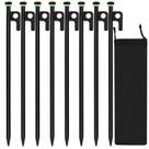 Estacas de tenda HOLANHING Heavy Duty, aço forjado de 16 polegadas, 8 unidades Estacas de tenda HOLANHING Heavy Duty, aço forjado de 16 polegadas, 8 unidades