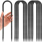 Estacas de trampolim Kiivakii 30 cm, pacote com 8 unidades, aço em forma de U, preto Estacas de trampolim Kiivakii 30 cm, pacote com 8 unidades, aço em forma de U, preto