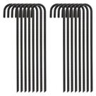 Estacas de Varilla FEED GARDEN 40 cm Paquete de 16 con Gancho en J de Acero Galvanizado