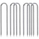 Estacas de Varilla QNLONG en U Galvanizadas de 30 cm Paquete de 6