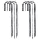 Estacas de Varilla QNLONG Galvanizadas de 30 cm Paquete de 6 para Tiendas y Jardín