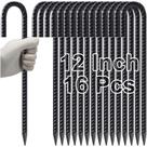 Estacas de Varilla VVOKGO con Gancho en J para Cercas de Cadena de 30 cm de Alta Resistencia