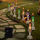 Estacas externas iluminadas WATERGLIDE Halloween Skeleton Hands, pacote com 10