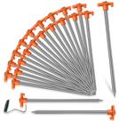 Estacas para Tenda Nexboraque - Pacote com 20 Unidades (25cm) - Galvanizadas e Antiferrugem (Laranja)