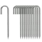Estacas para tierra QNLONG de barra de acero galvanizada 30 cm anti-óxido 16 piezas