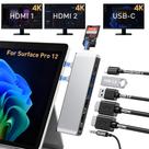 Estación de Acoplamiento Yeemie Pro Quad 4K HDMI USB Hub para Surface Pro 12 Estación de Acoplamiento Yeemie Pro Quad 4K HDMI USB Hub para Surface Pro 12