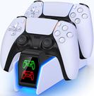 Estación de carga para controles PS5 DualSense con luz LED
