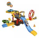 Estacionamento Garagem Pista Loop Com Lançador 360 + 6 Carrinhos Estilo Hotwheels