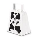 Estampa de vaca em metal Cowbell Beistle Novelty, branca/preta, 10 cm