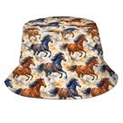Estampa engraçada de corrida de cavalos Bucket Hat ZWQXPFG para homens e mulheres Estampa engraçada de corrida de cavalos Bucket Hat ZWQXPFG para homens e mulheres