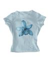 Estampa floral Crop Top RoseSeek para meninas, azul claro, 14Y Estampa floral Crop Top RoseSeek para meninas, azul claro, 14Y