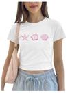 Estampa floral Crop Top RoseSeek para meninas branca 10Y