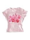 Estampa floral Crop Top RoseSeek para meninas, Slim Fit 14Y Estampa floral Crop Top RoseSeek para meninas, Slim Fit 14Y