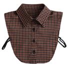 Estampa Houndstooth removível de gola falsa para mulheres